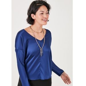 Stella & Dot Gala top in rich sapphire blue